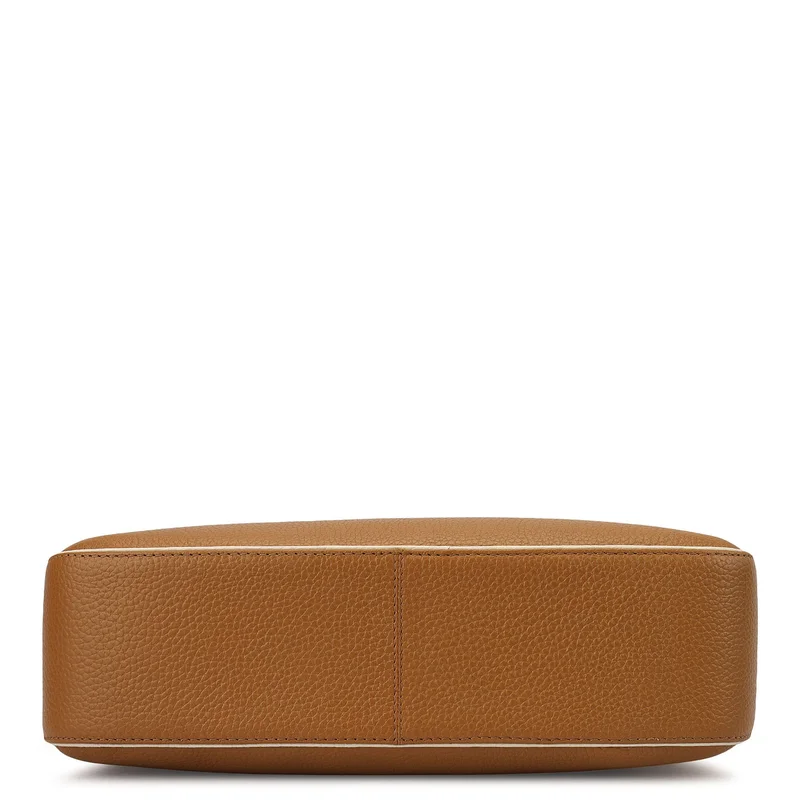 Da Milano Caramel Medium Wax Leather Hobo - Caramel for Women | Best Price UAE